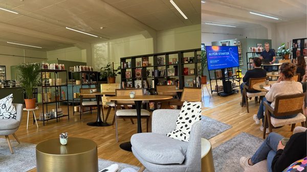 Gastraum und Kurs im JAB AI Coffeehouse in Liestal.